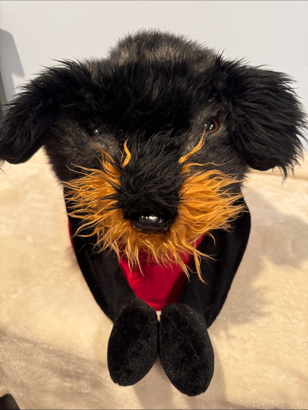 Vintage plush animal dog terrier novelty hat manufactured in Germany